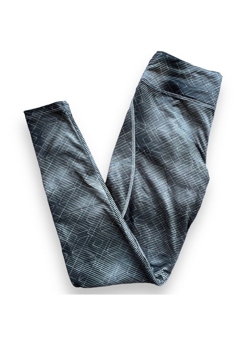 Marika Tek Women’s High Rise Grey Diamond Watercolor Leggings Size Medium